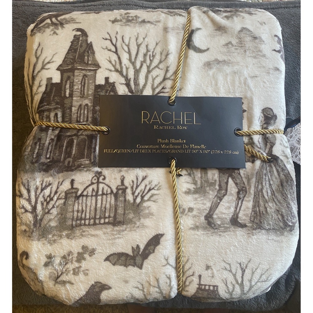 Rachel Roy Halloween Blanket Full Queen 90x90 Spooky Haunted Mansion Ghost Soft